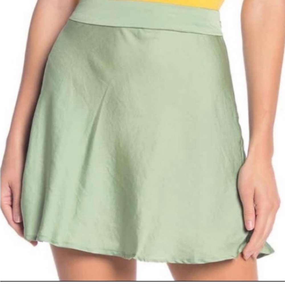 Free People Light Green Mini Skirt